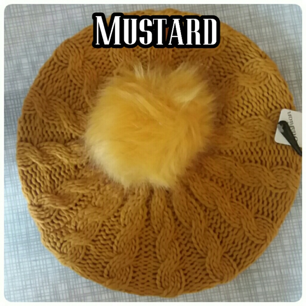 🔥5 COLORS!🔥 🍁KNIT POMPOM BERET!🍁 - Picture 4 of 8